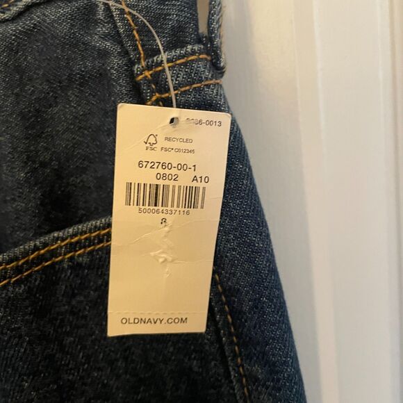 Old Navy NWT Wide Leg Extra High Rise Dark Wash Jeans Denim Size 8 Y2k Casual - Picture 2 of 8